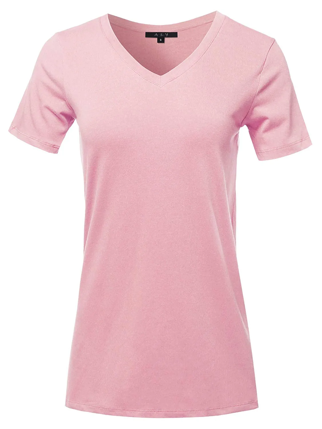 Plus Size Basic Solid Premium Cotton Short Sleeve V-neck T Shirt Tee Tops