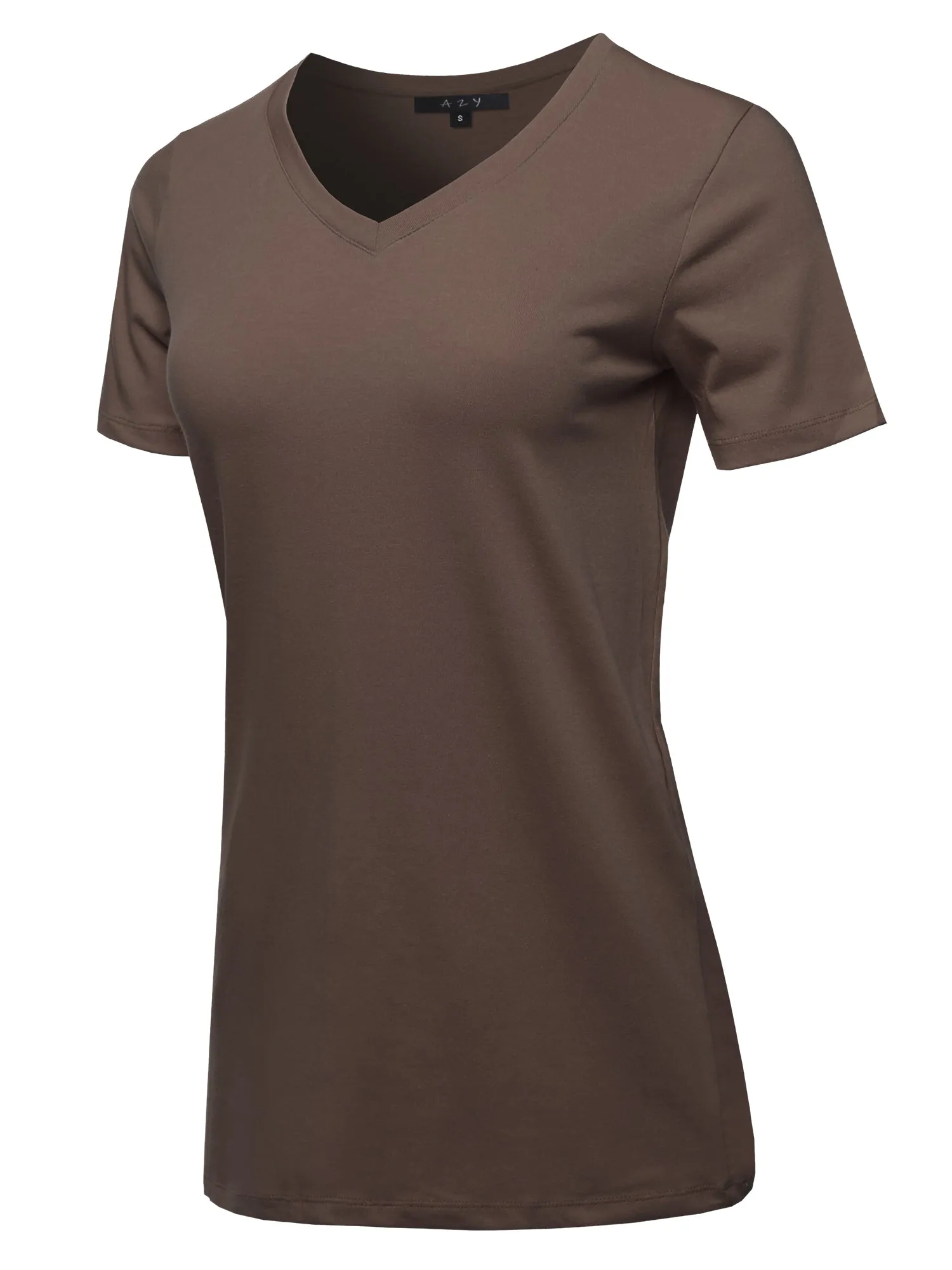 Plus Size Basic Solid Premium Cotton Short Sleeve V-neck T Shirt Tee Tops