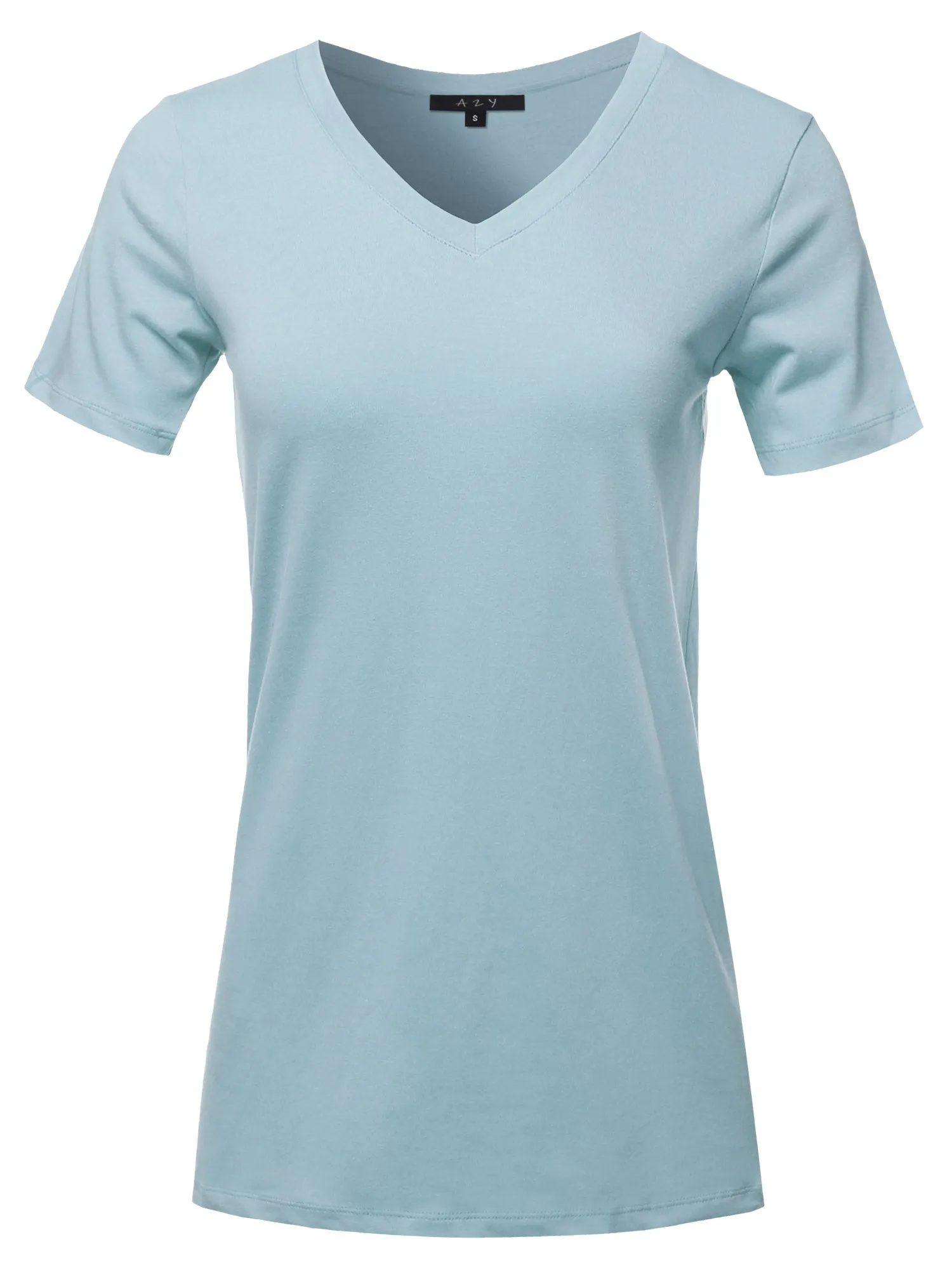 Plus Size Basic Solid Premium Cotton Short Sleeve V-neck T Shirt Tee Tops