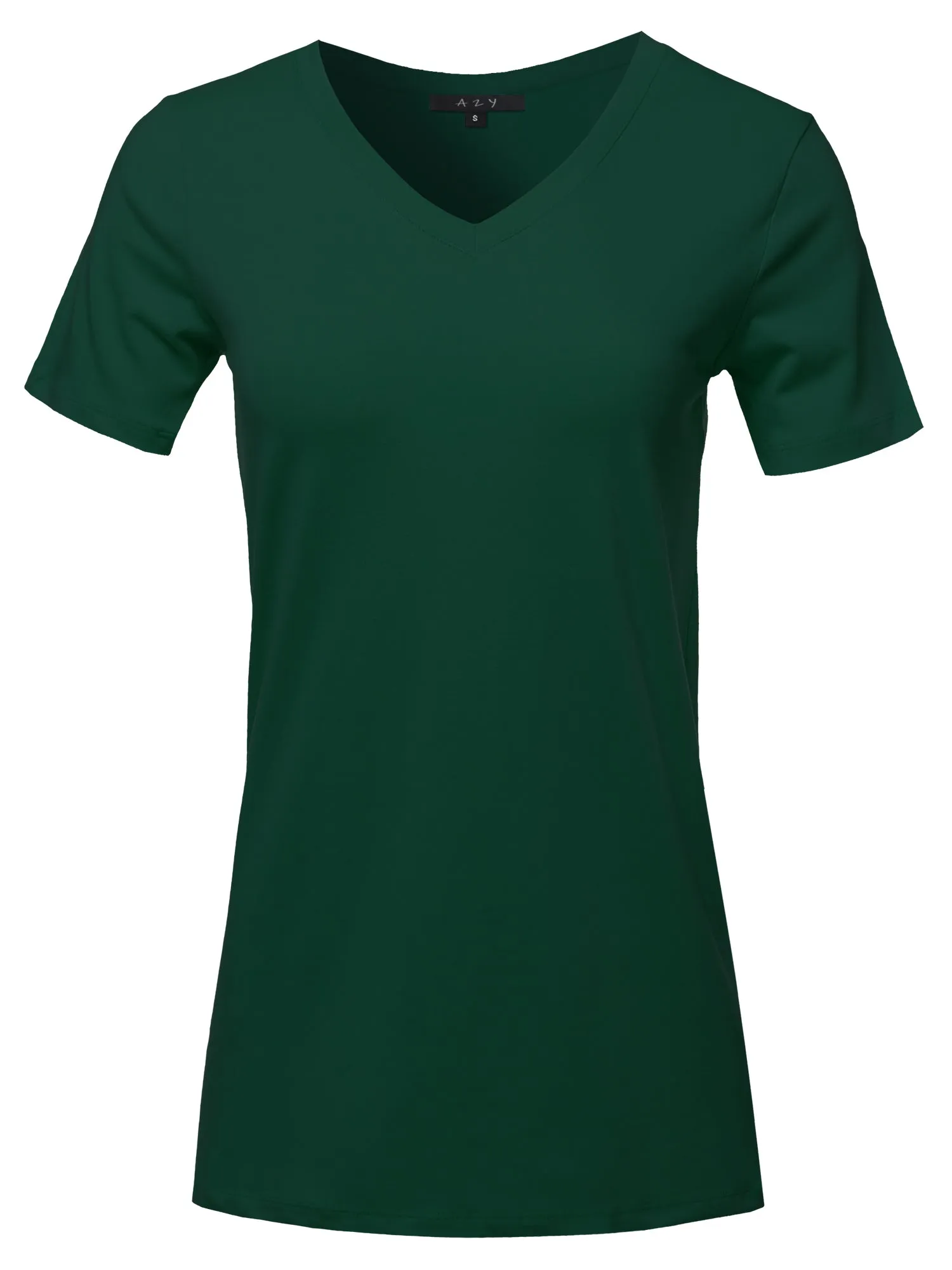 Plus Size Basic Solid Premium Cotton Short Sleeve V-neck T Shirt Tee Tops