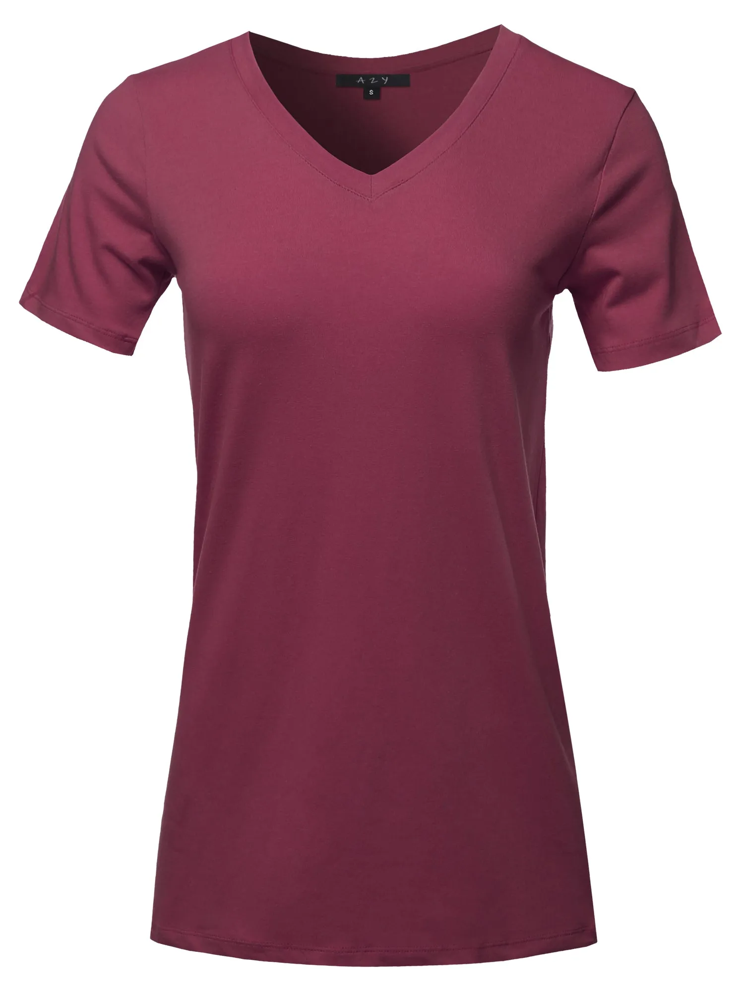 Plus Size Basic Solid Premium Cotton Short Sleeve V-neck T Shirt Tee Tops