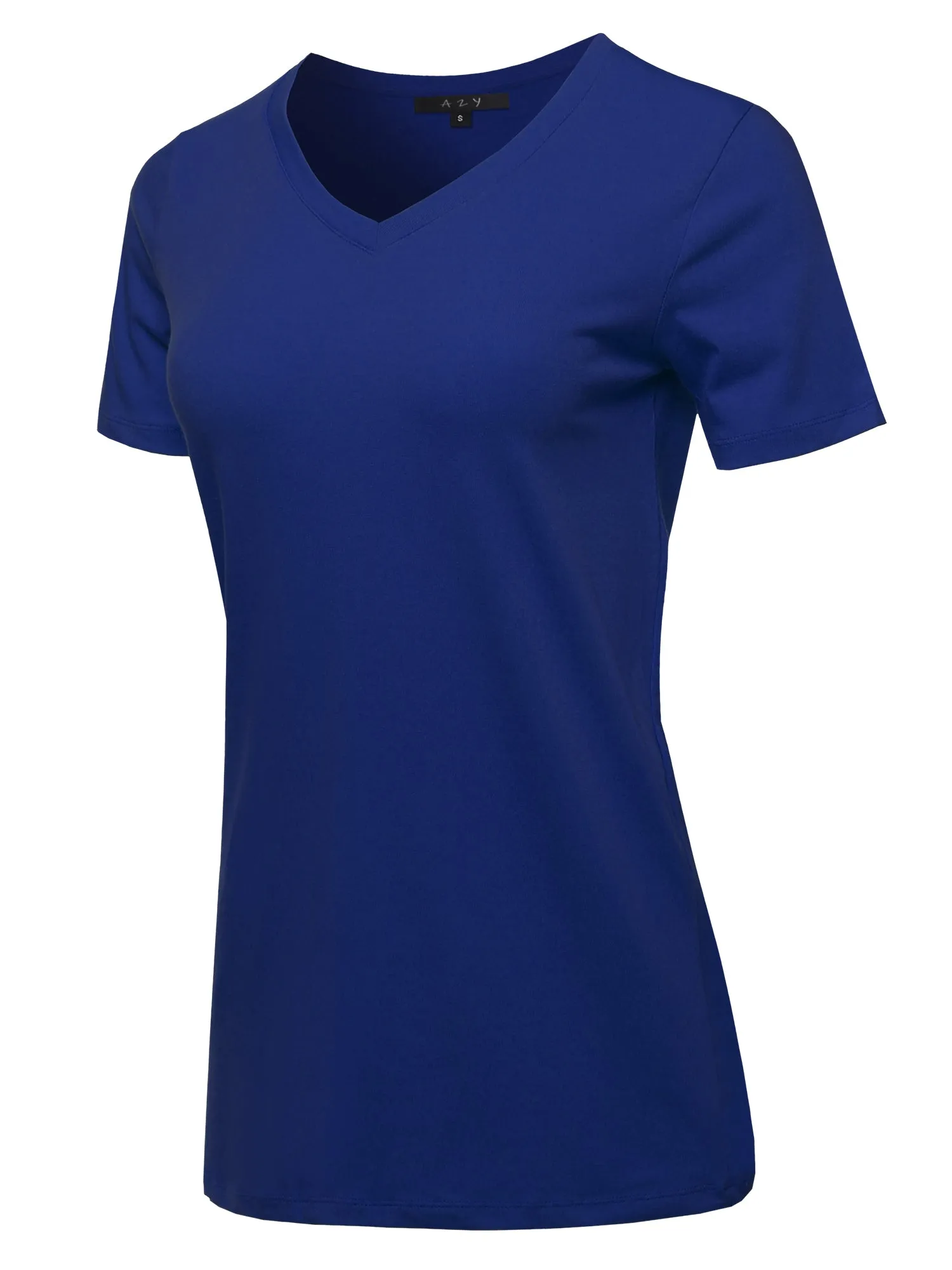 Plus Size Basic Solid Premium Cotton Short Sleeve V-neck T Shirt Tee Tops