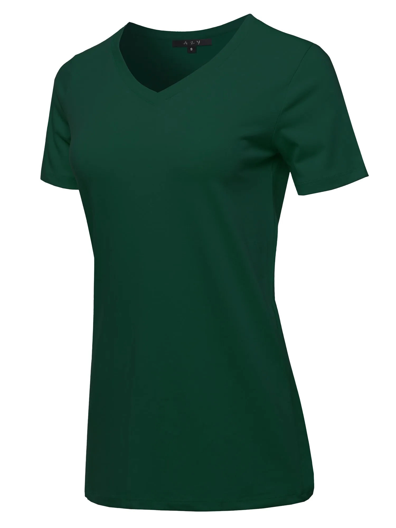 Plus Size Basic Solid Premium Cotton Short Sleeve V-neck T Shirt Tee Tops