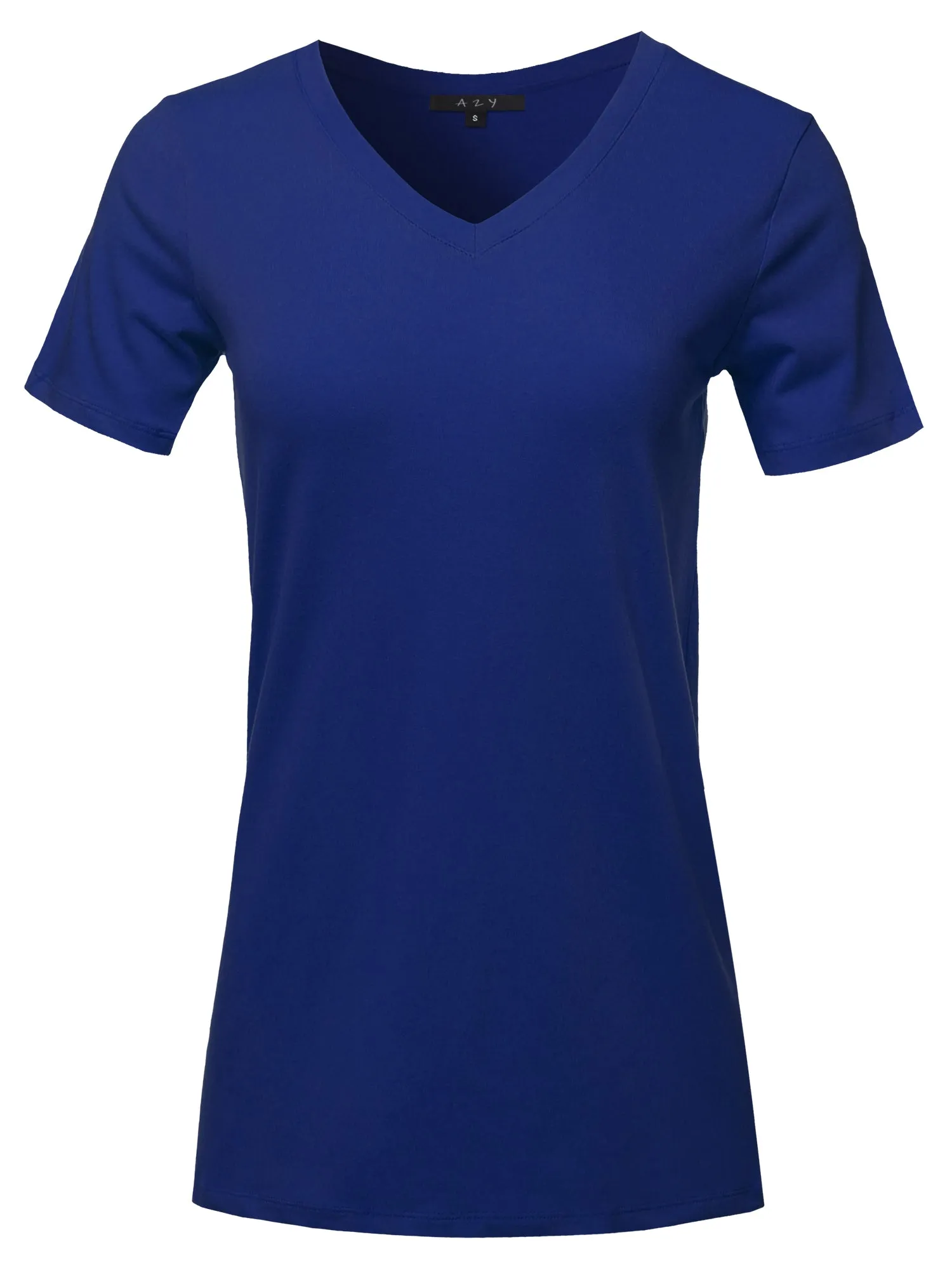 Plus Size Basic Solid Premium Cotton Short Sleeve V-neck T Shirt Tee Tops