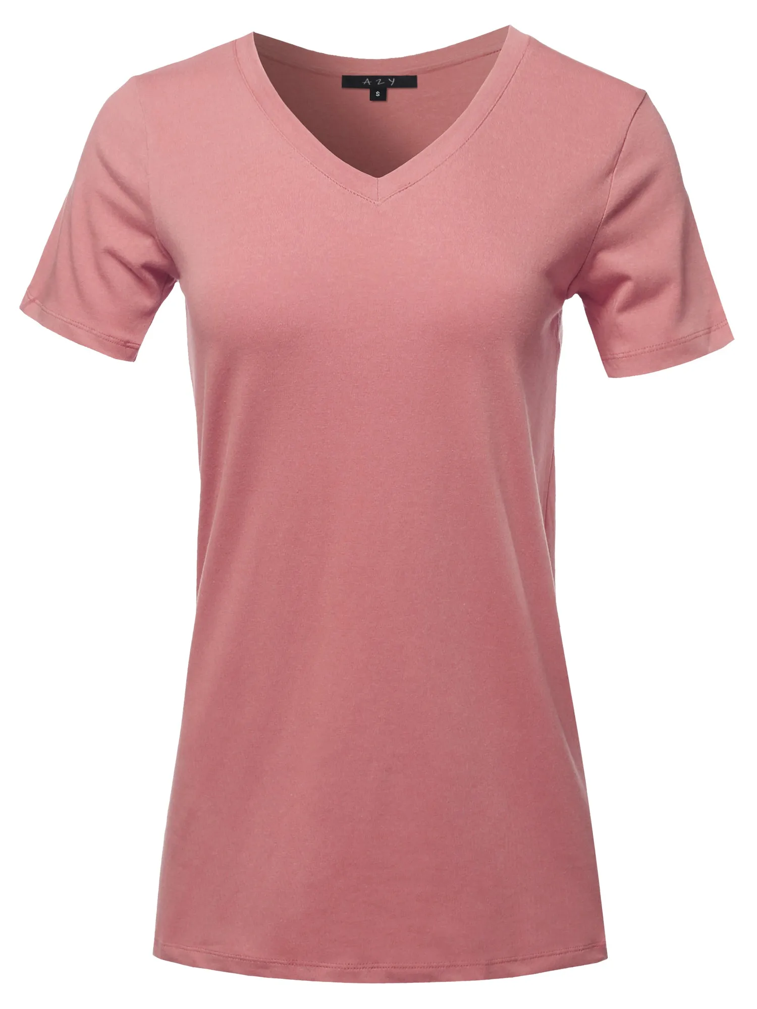 Plus Size Basic Solid Premium Cotton Short Sleeve V-neck T Shirt Tee Tops