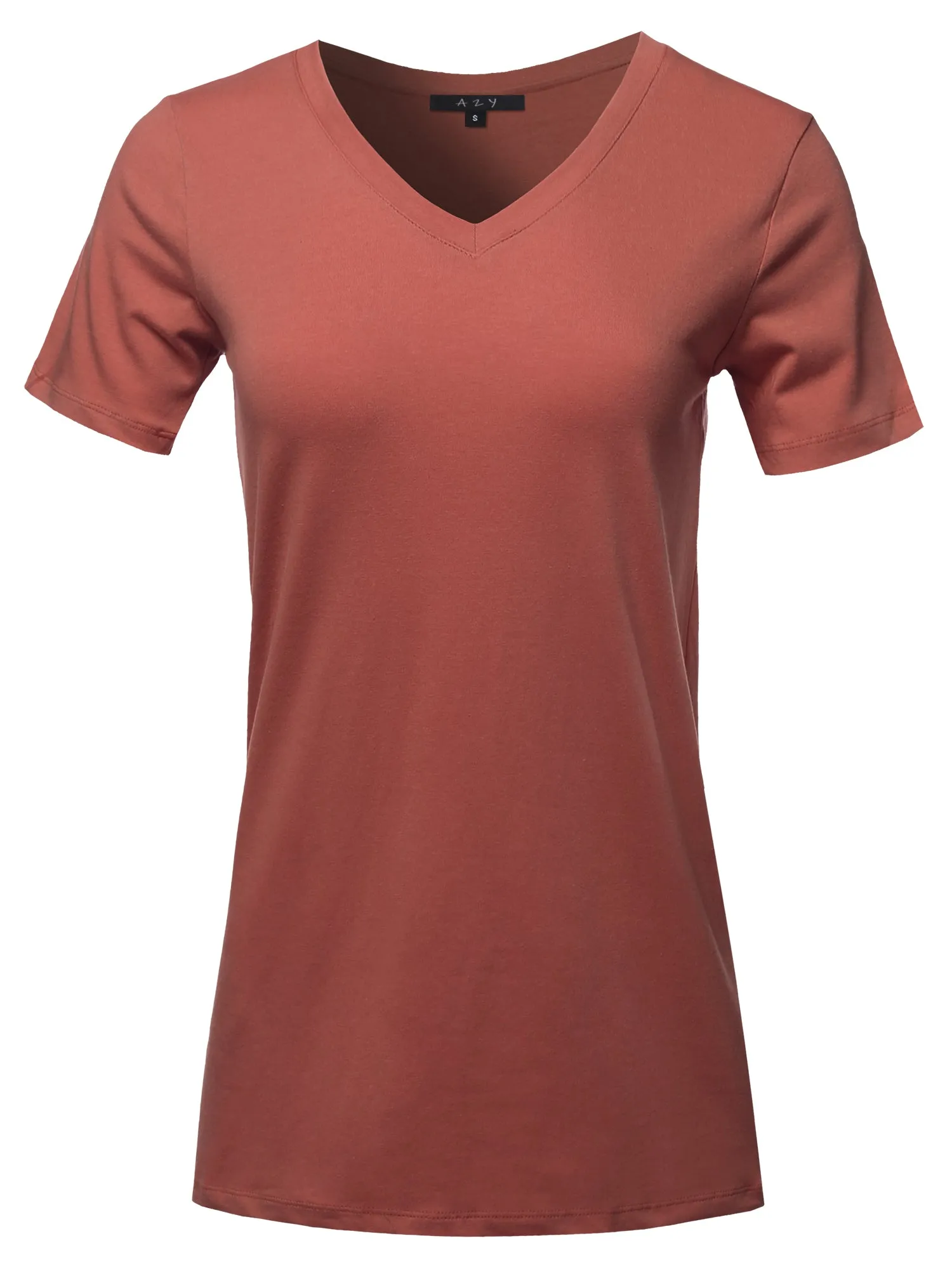 Plus Size Basic Solid Premium Cotton Short Sleeve V-neck T Shirt Tee Tops