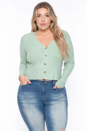 Plus Size Delaney Sweater - Sage