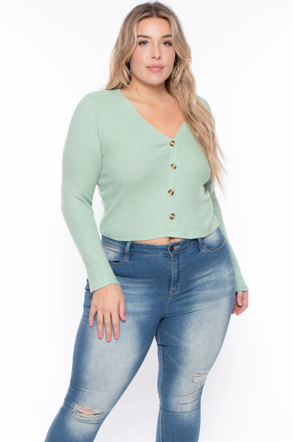 Plus Size Delaney Sweater - Sage