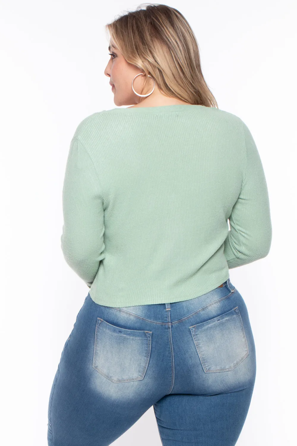 Plus Size Delaney Sweater - Sage