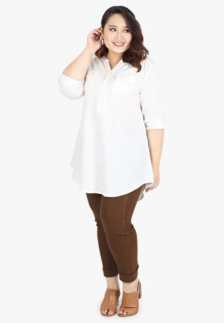 Queenie FLEXI Skinny Pants [TALL] - Brown