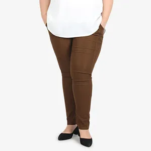 Queenie FLEXI Skinny Pants [TALL] - Brown