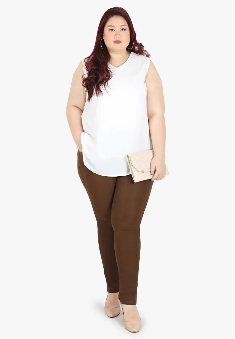 Queenie FLEXI Skinny Pants [TALL] - Brown