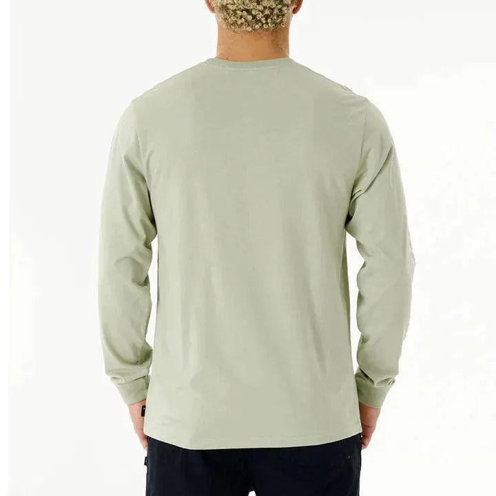 Rip Curl Fade Out Icon Long Sleeve Tee Sage