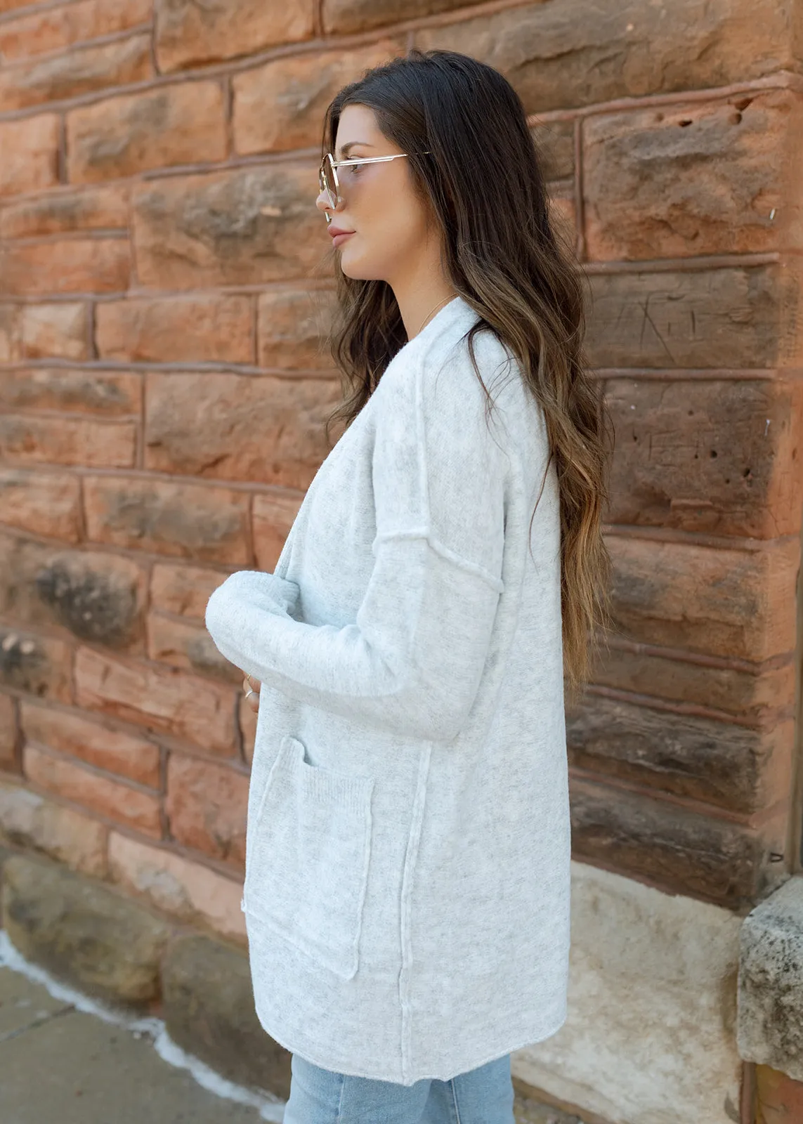 Silver Outline & Ribbed Soft Cardigan