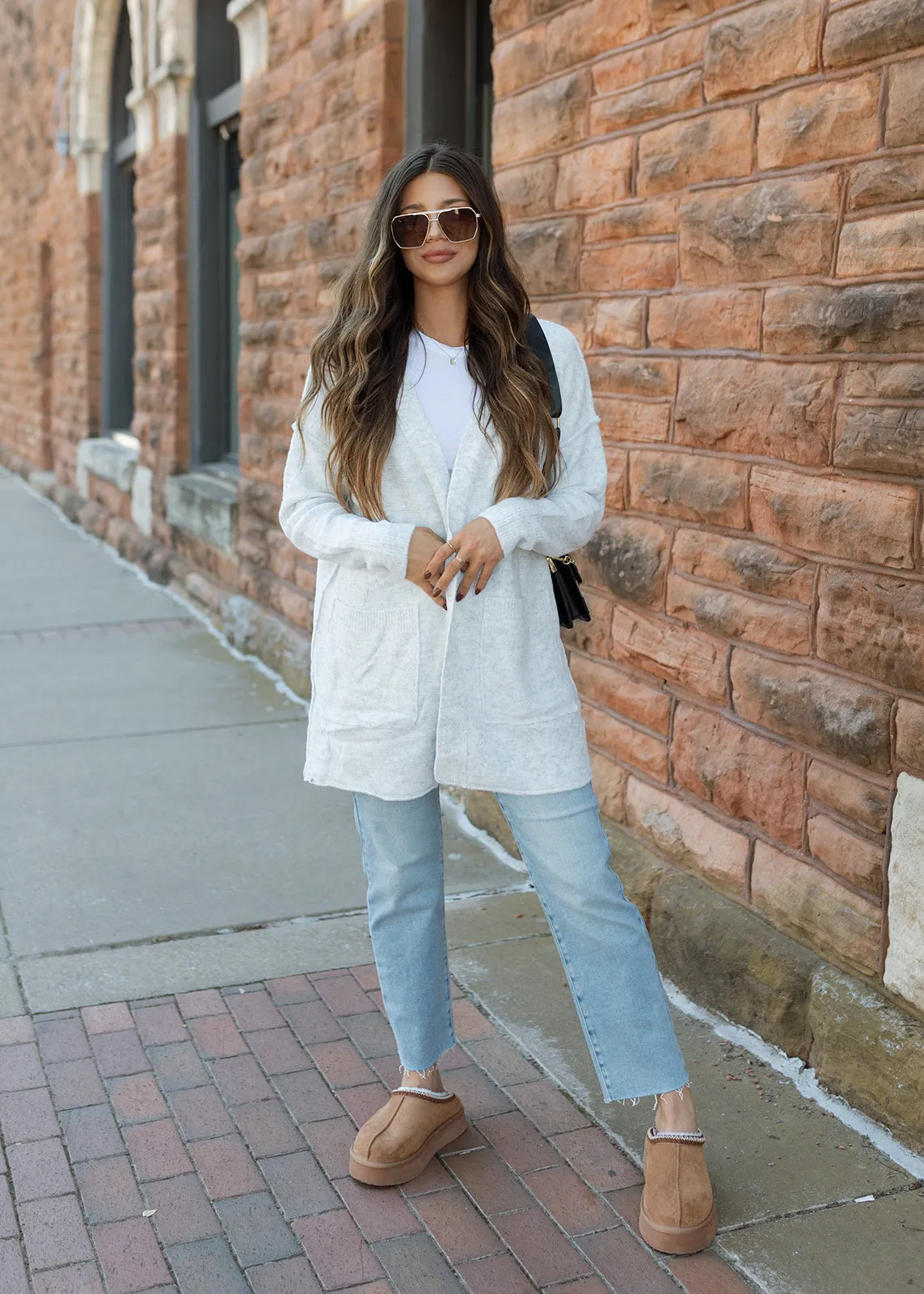 Silver Outline & Ribbed Soft Cardigan