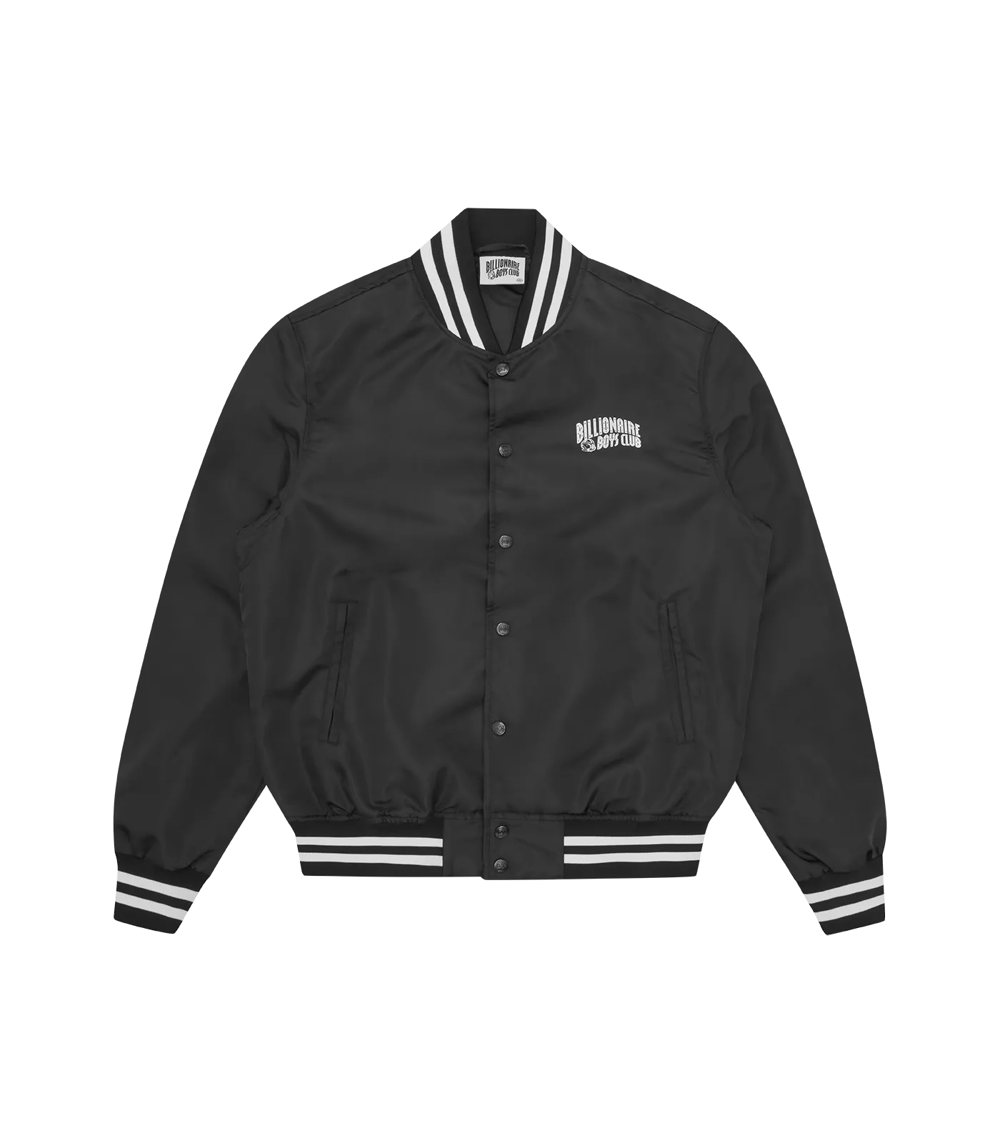 SMALL ARCH LOGO LIGHTWEIGHT VARSITY JACKET - BLACK