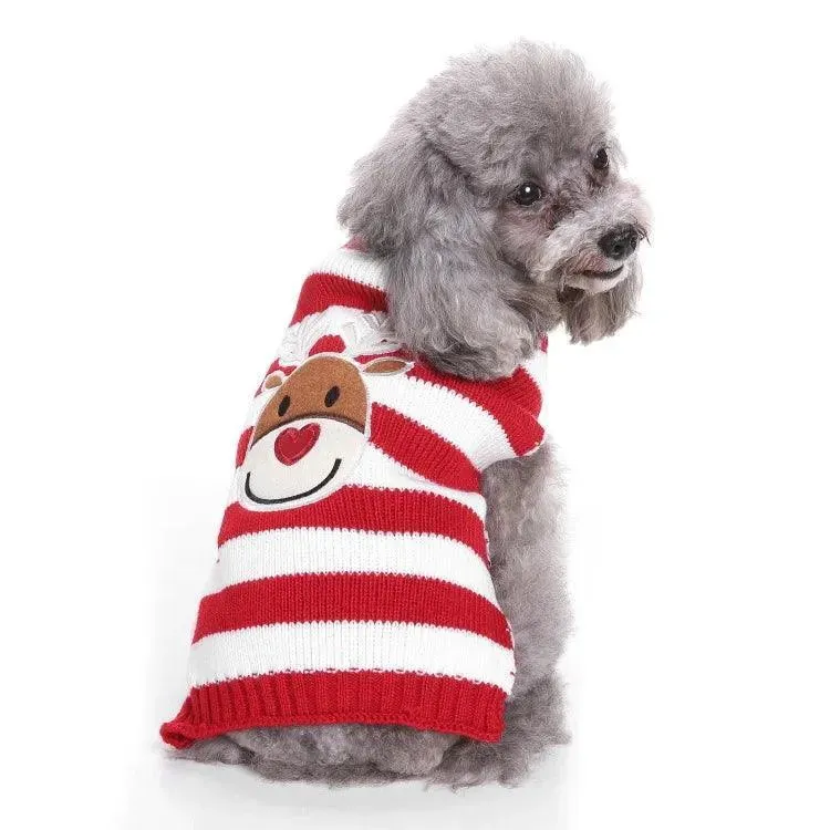 Striped Dog Sweater Cozy Pet Clothing