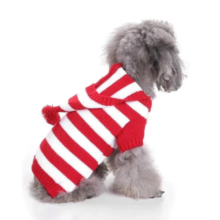 Striped Dog Sweater Cozy Pet Clothing