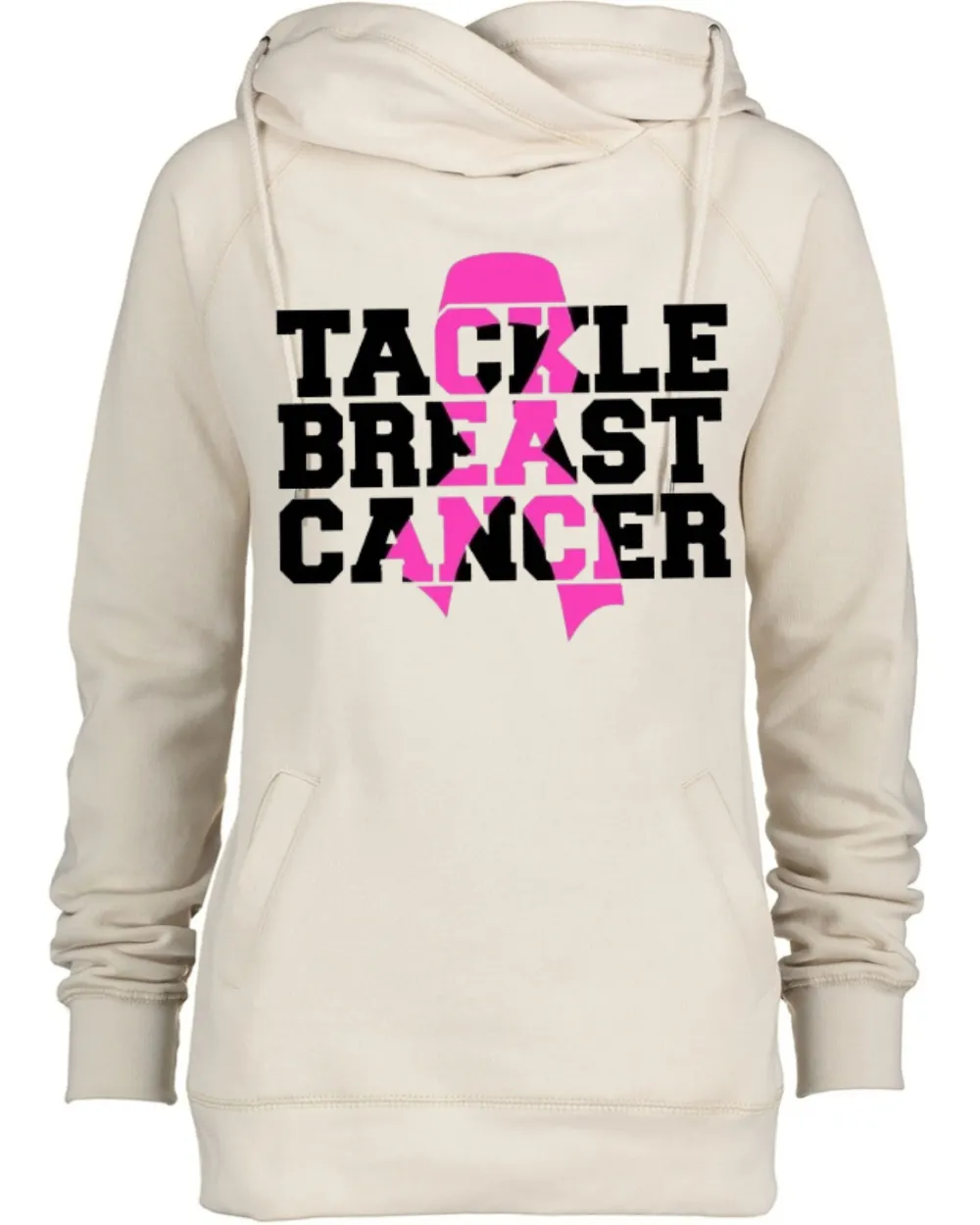 Tackle Breast Cancer Ribbon Pink Out Tackle Cancer Football Cowl Double Hood Top