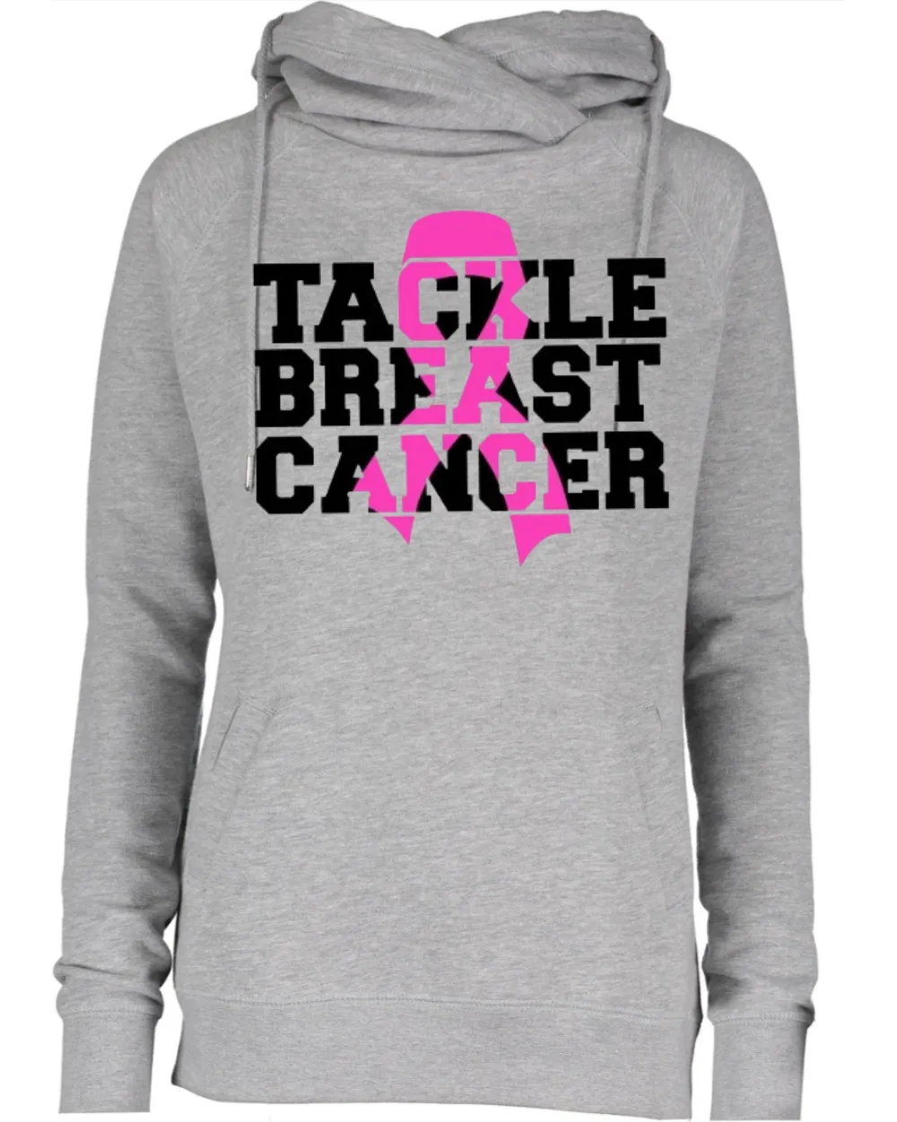 Tackle Breast Cancer Ribbon Pink Out Tackle Cancer Football Cowl Double Hood Top