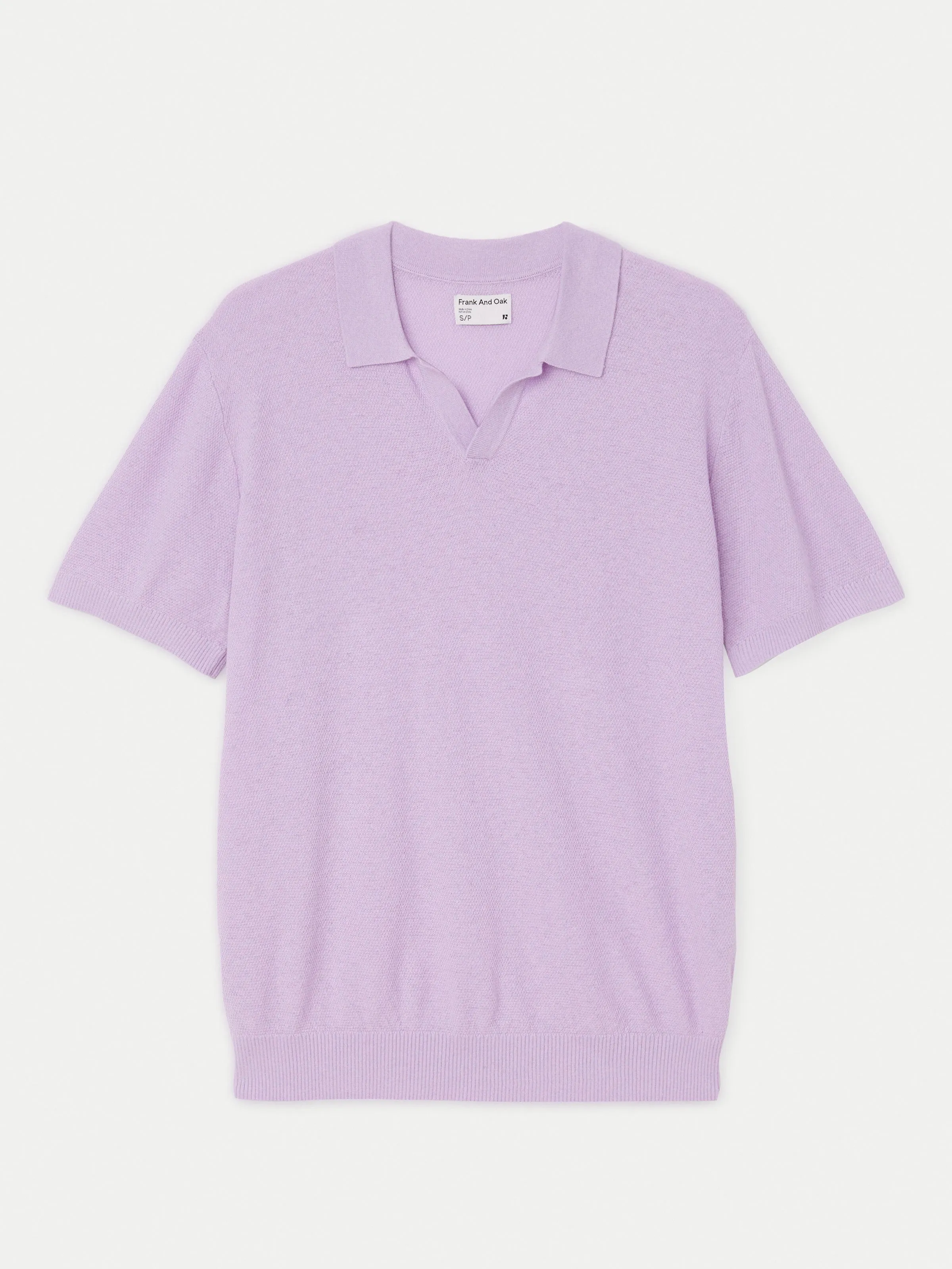 The Short Sleeve Linen Polo in Lilac