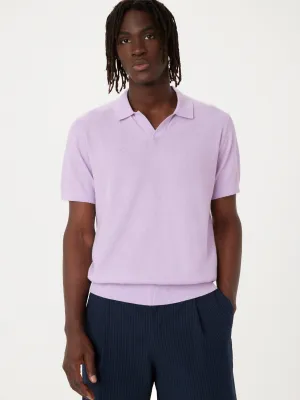 The Short Sleeve Linen Polo in Lilac