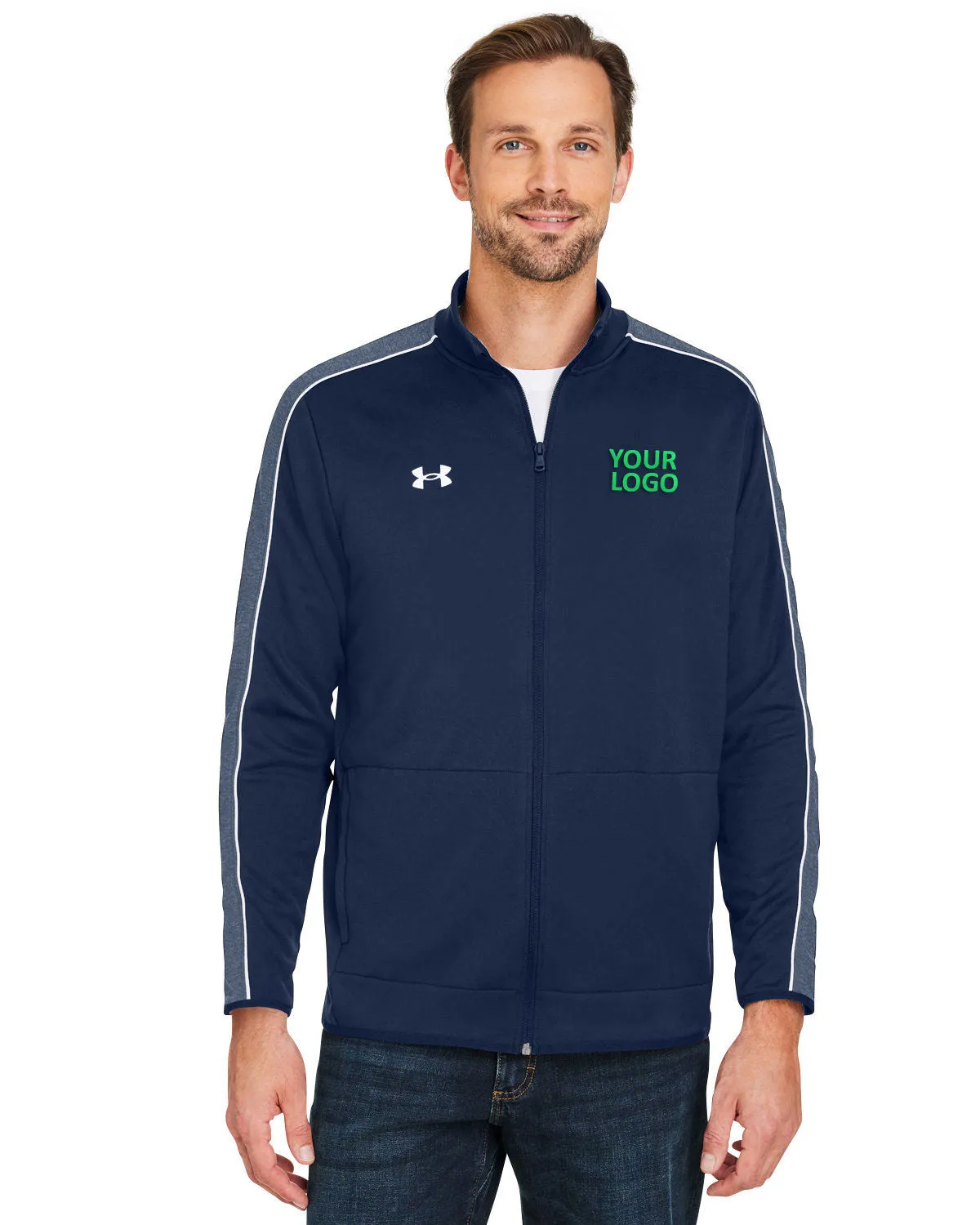 Under Armour Mens Command 2.0 Custom Full-Zips, Medium Navy