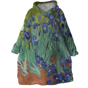 Van Gogh's Irises Wearable Blanket Hoodie