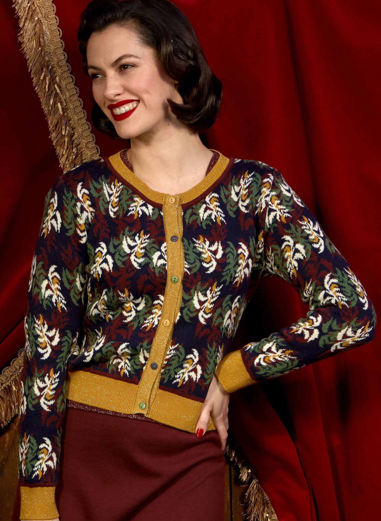 Vera Jacquard Cardigan - Multi Cabaret